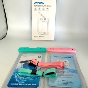 MPOW Waterproof cell phone cases one turquoise one pink